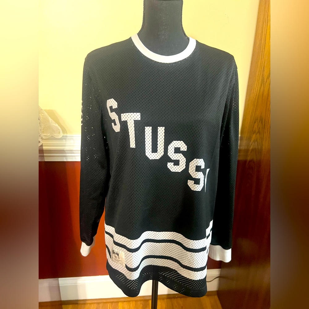 Vintage Rare Stussy Team Mesh Jersey Long Sleeve #80 Mens Size S Black
